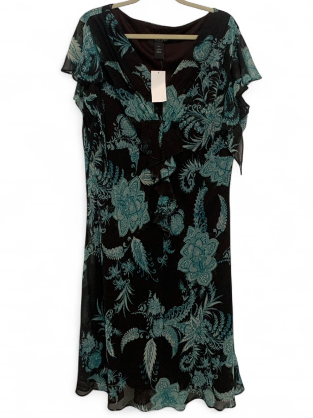 NWT Lane Bryant Dark Brown & Green Floral Print Maxi Dress